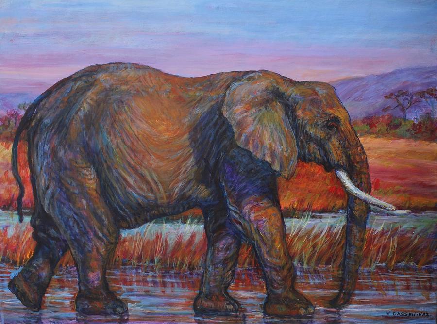 African Elephant Painting by Veronica Cassell vaz