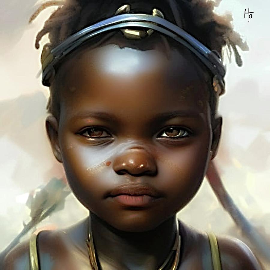 African Girl Child Painting by Henry Okafor - Fine Art America