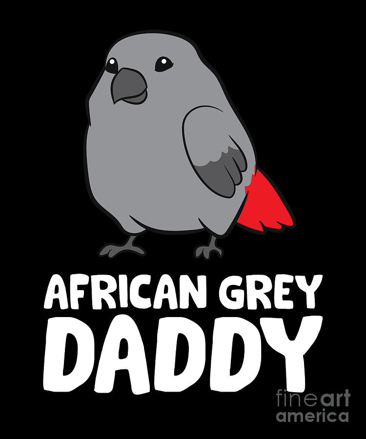 Parrot Digital Art - African Grey Daddy Bird African Grey Parrot by EQ Designs