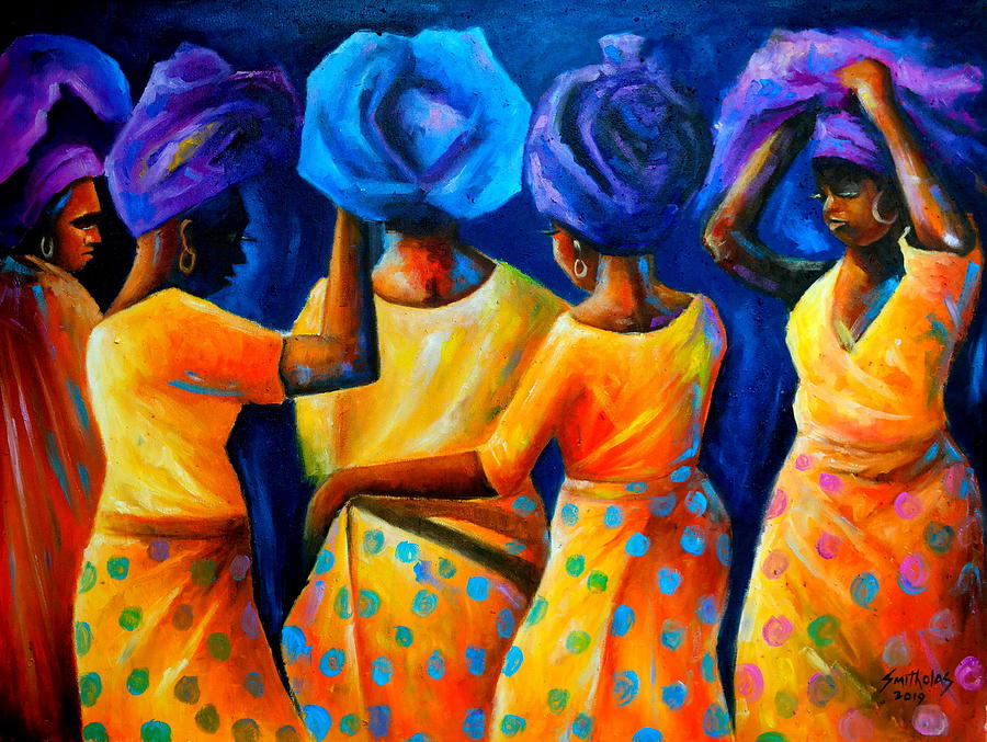 African Headscarf Series Painting by Olaoluwa Smith