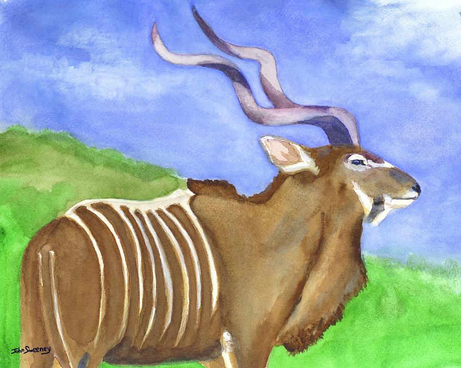 African Kudu Painting by John Sweeney