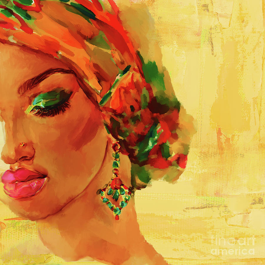 African Lady Pose Painting