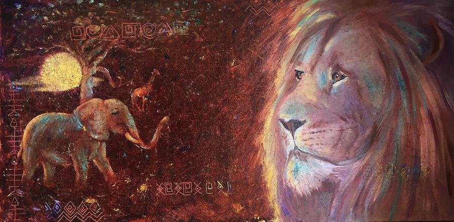 African Lion Painting by Marina Babintseva - Fine Art America