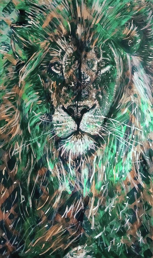 Lion Painting - African Lion  by Michael African Visions