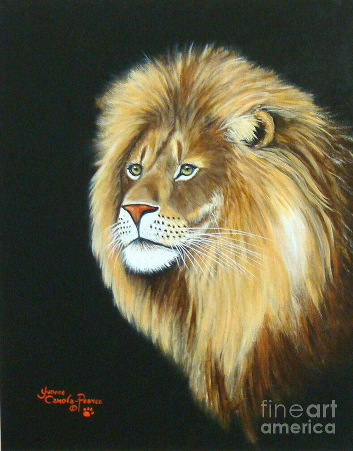 African Lion Painting by Yvonne CarolaPearce