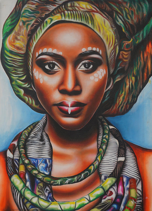 African looks Painting by Mubiru | Fine Art America