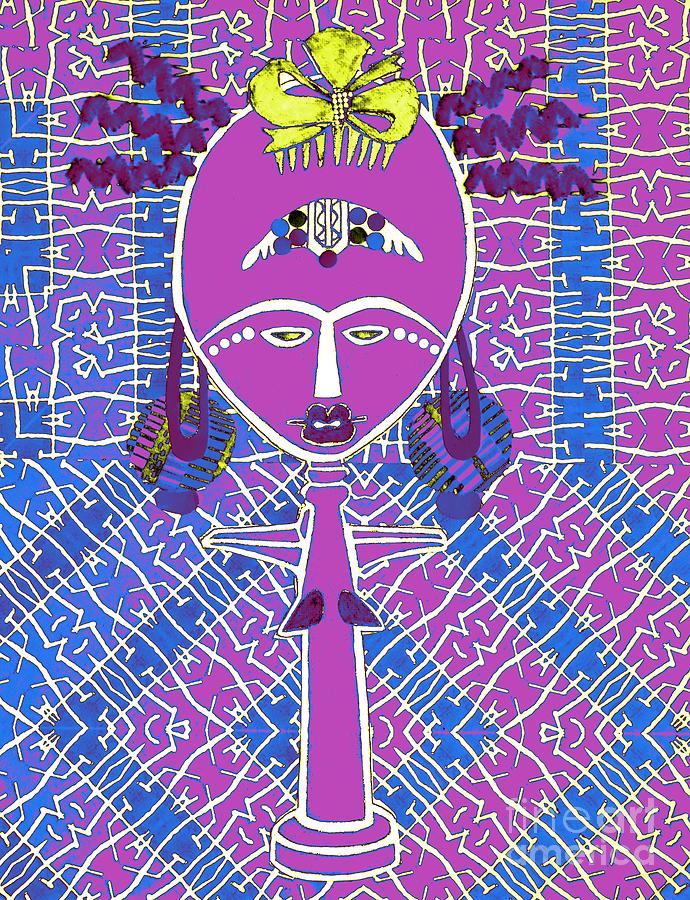 African Mask No.1 -- Lavender Digital Art by Jayne Somogy