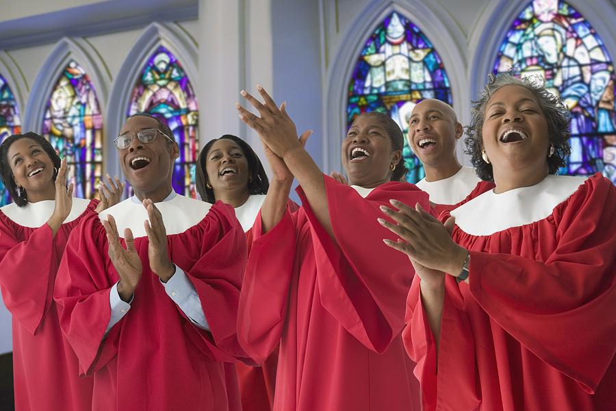 African men and women in church choir singing Photograph by Jose Luis Pelaez Inc