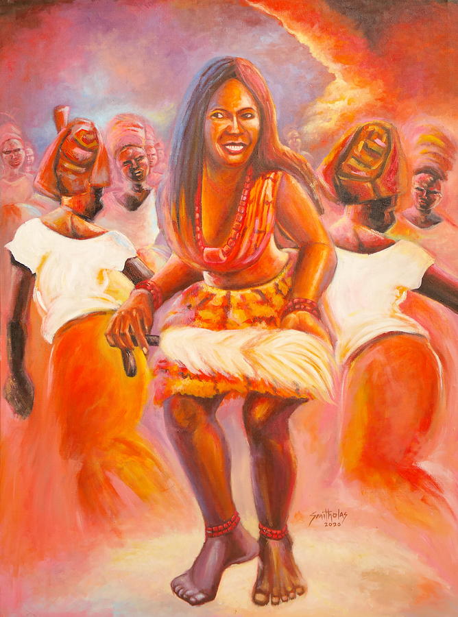 African Mixed Dancer Painting by Olaoluwa Smith