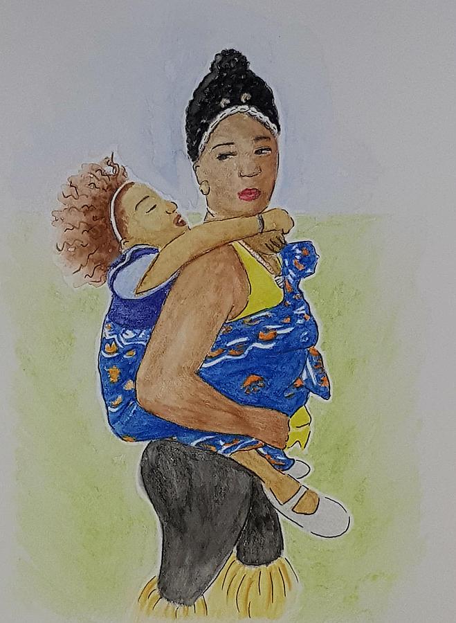 Mother Drawing - African Mother by Michelle Ripari Mother Drawing - African Mother by Michelle Ripari