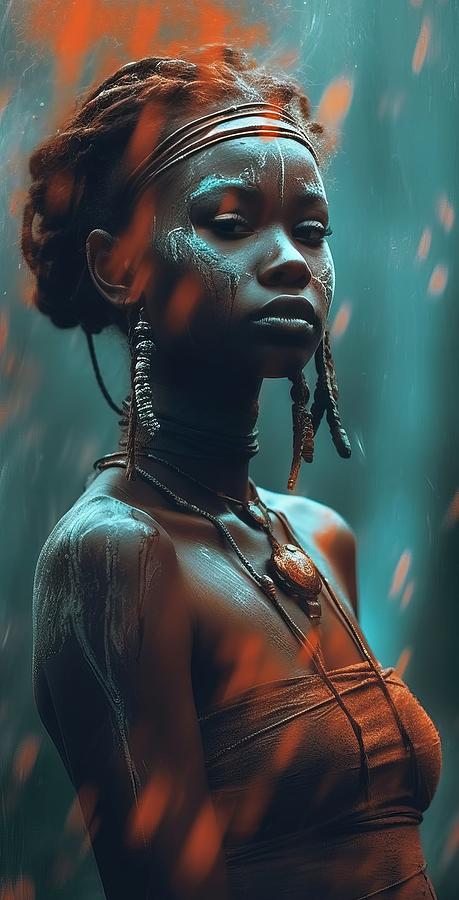 Cool Digital Art - African Native Beauty No.1 by My Head Cinema