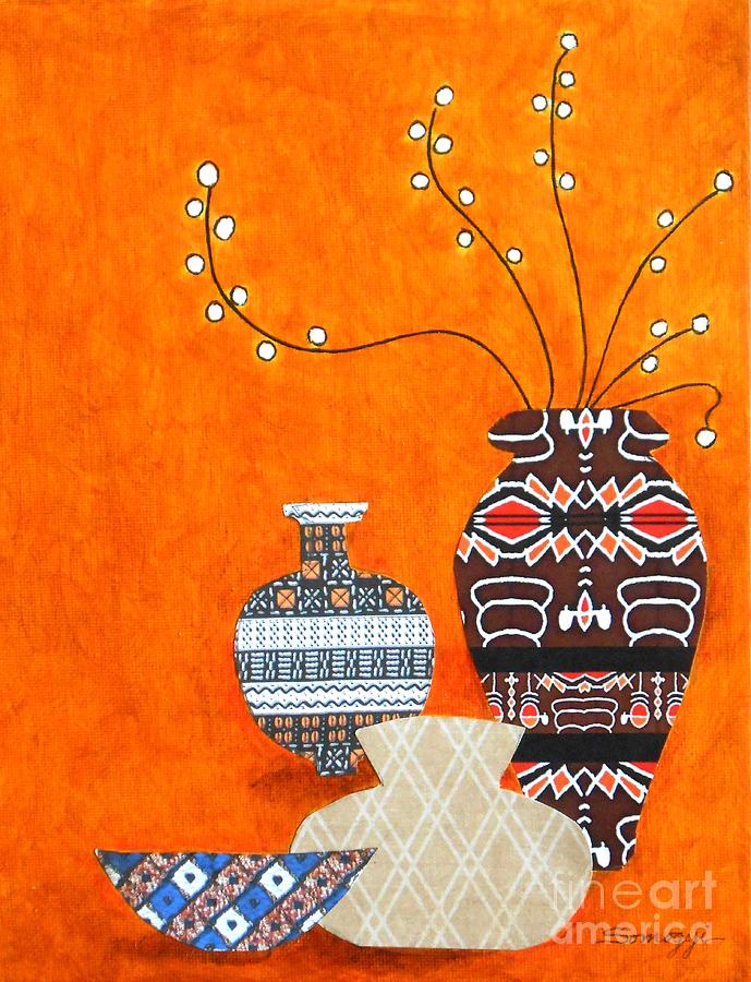 African Pottery No. 1 Mixed Media by Jayne Somogy
