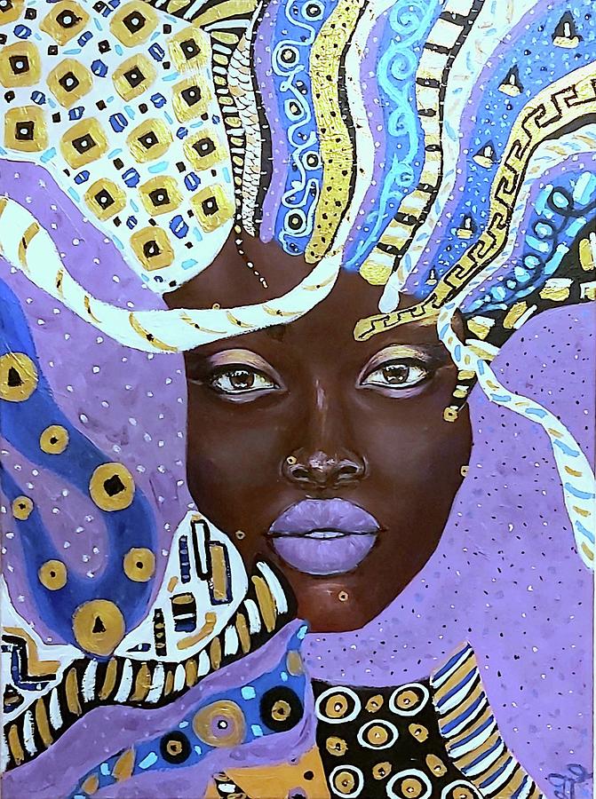 African Princess Painting by Julia Tokar - Pixels