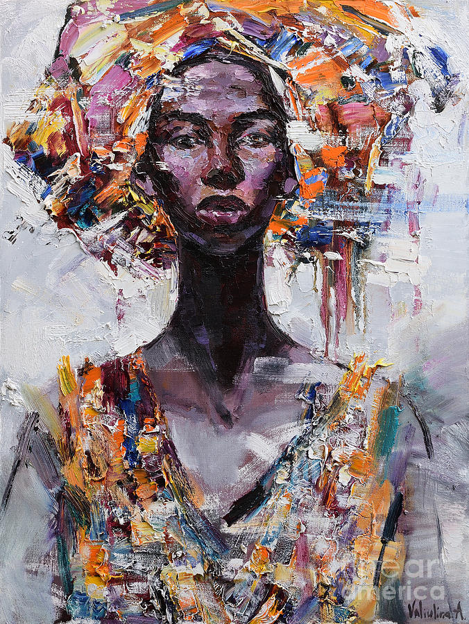 African Queen portrait painting Painting by Anastasiya Valiulina - Fine ...