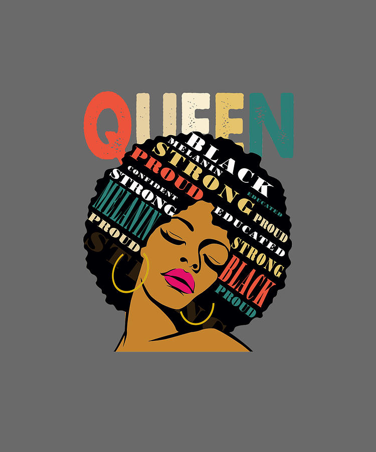 African Queen Shirts For Women Educated Black Girl Magic Tshirt Digital Art By Felix