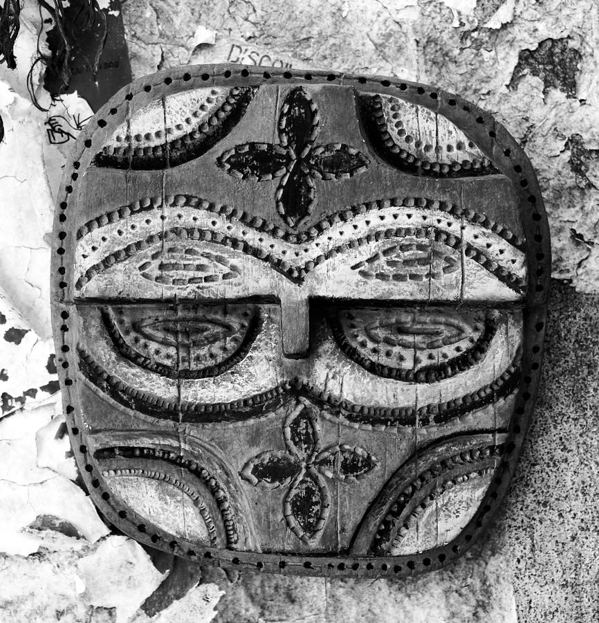 African tribal mask #1 BW Photograph by David Lee Thompson