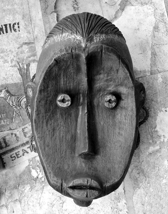 African tribal mask #2 BW Photograph by David Lee Thompson