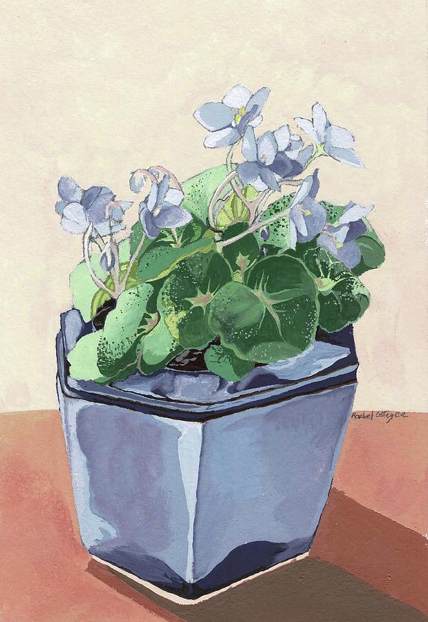 Still Life Painting - African Violet by Rachel Osteyee
