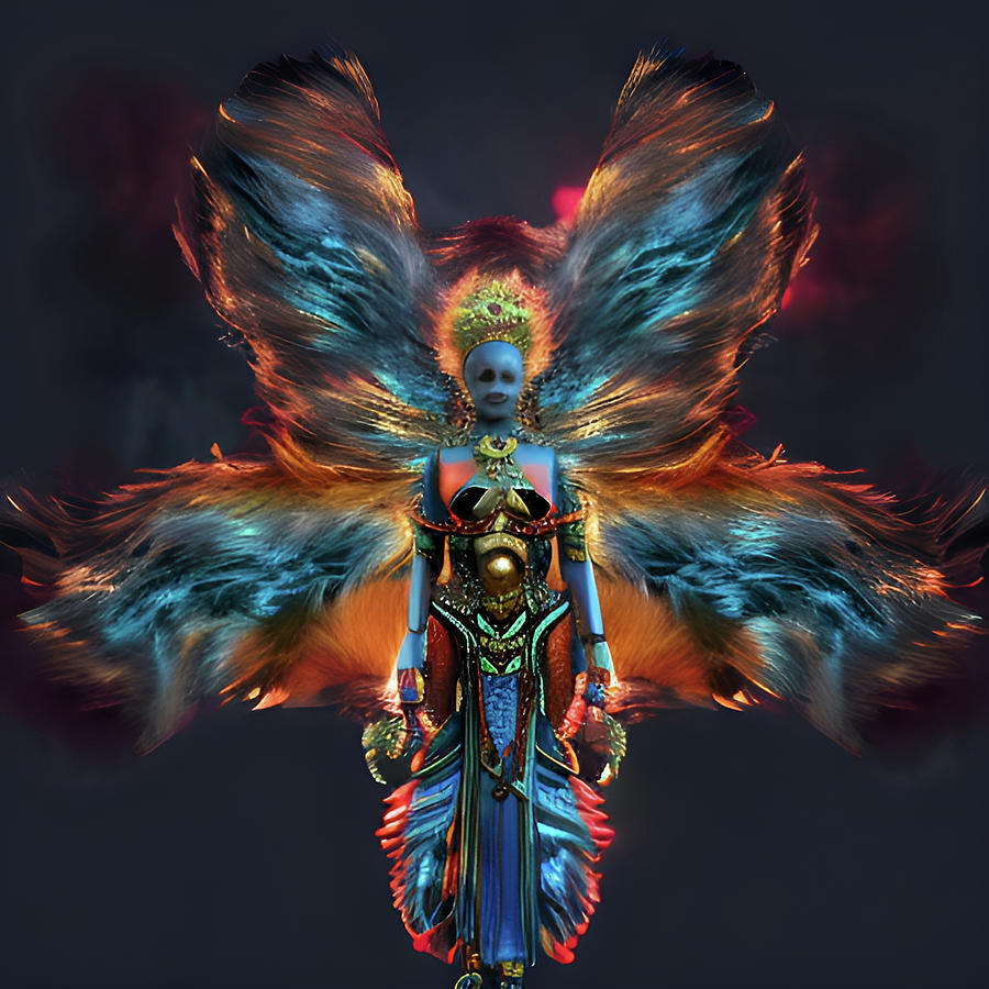 African Warrior Empress Angel Digital Art by Michael Canteen
