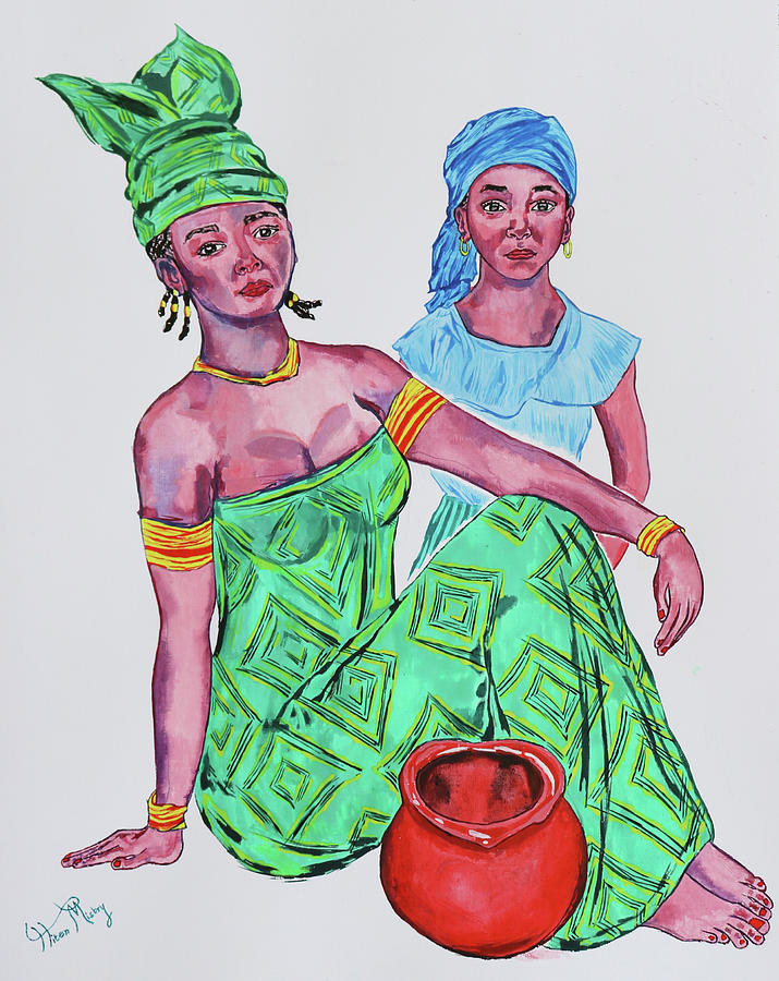 African woman and child Drawing by Hiten Mistry - Fine Art America