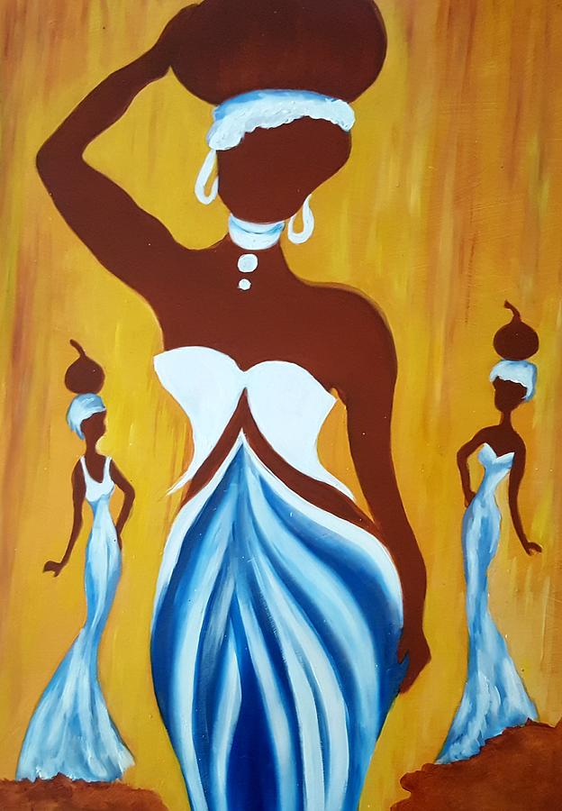 African Woman And Dancers Digital Art