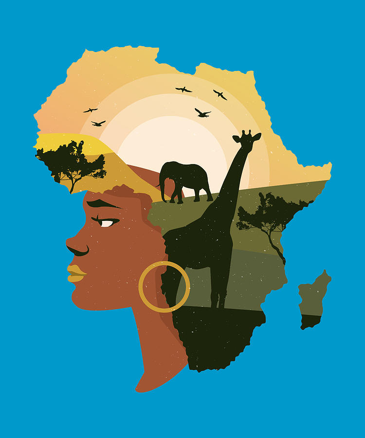 African Woman Art Afro Girl Digital Art by Gamikaze Scheidegger | Fine ...
