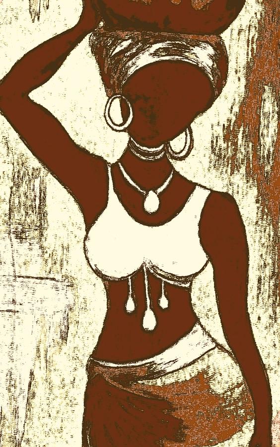 African Woman Close-up Digital Art by Loraine Yaffe