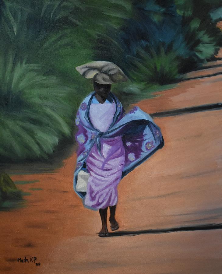 African Woman Painting by Marta Pawlowski