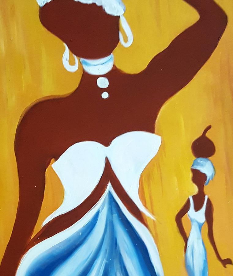 African Woman Up Close Painting