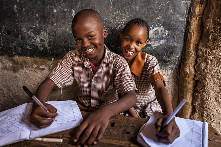 African young boys are learning English language, orphanage in Kenya Photograph by Bartosz Hadyniak