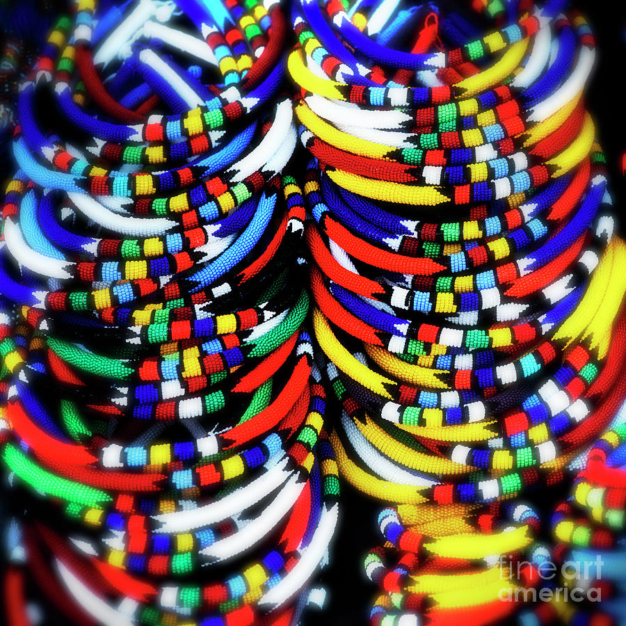 Necklace Photograph - African Zulu Beaded Necklaces by Neil Overy