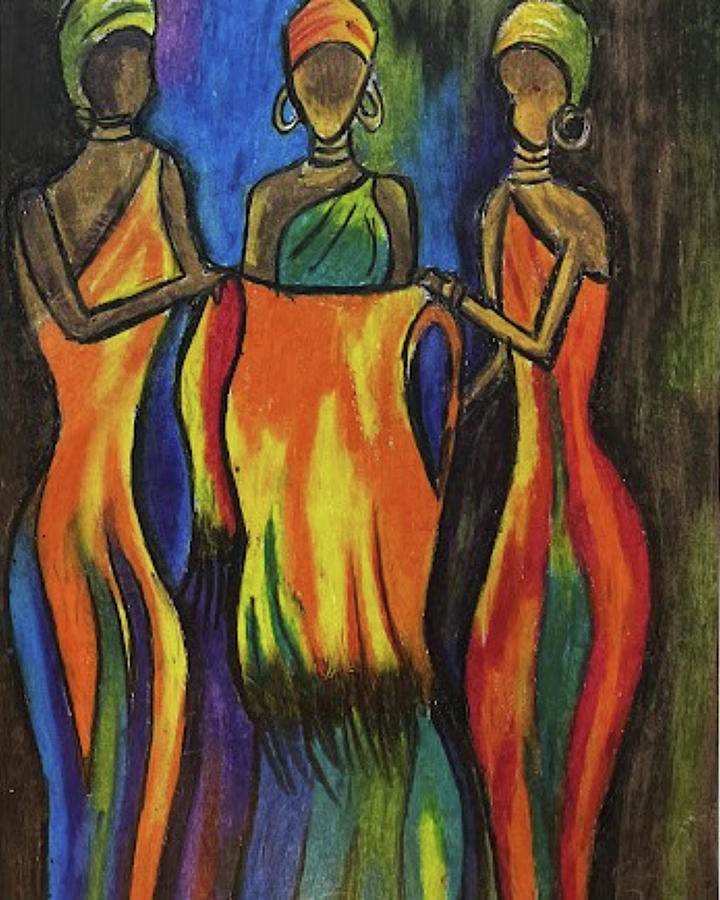 Portrait Painting - Africans Women by IRA World Art