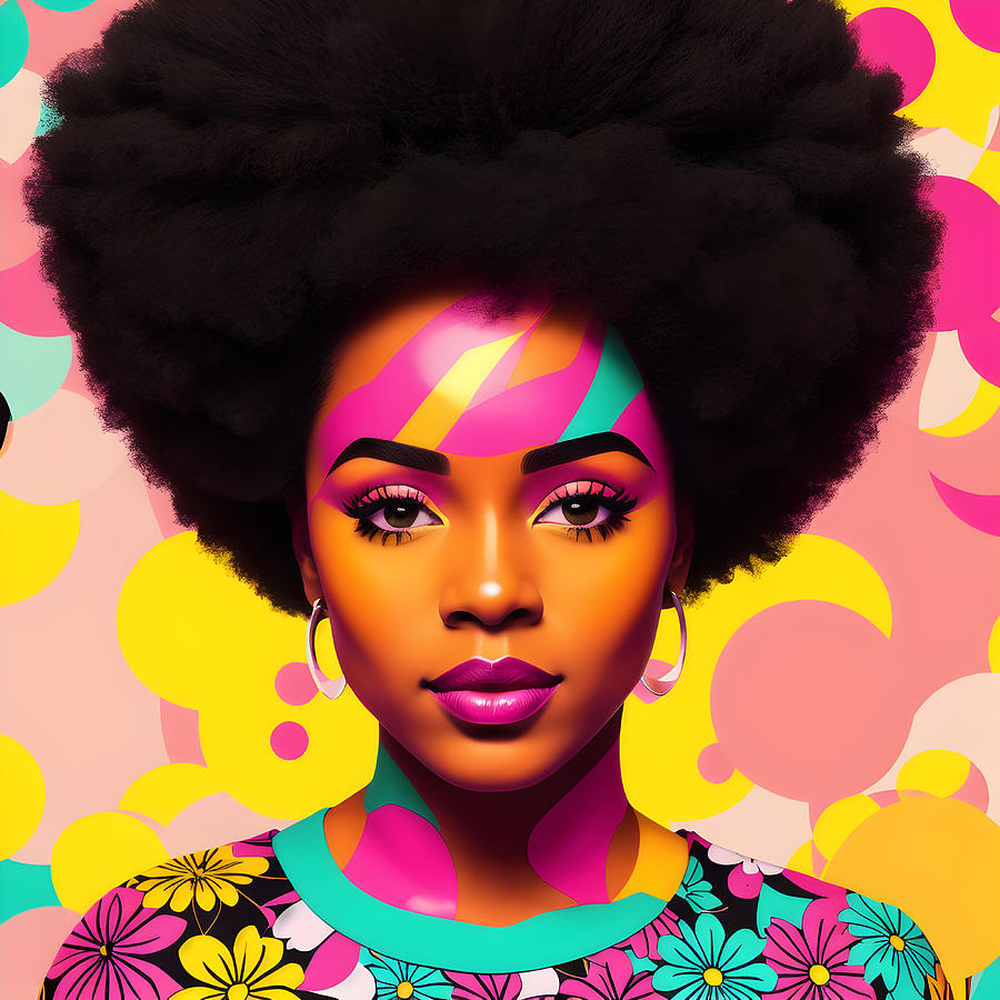 Afro Black Woman Pop Art Digital Art by Dee Claire - Fine Art America
