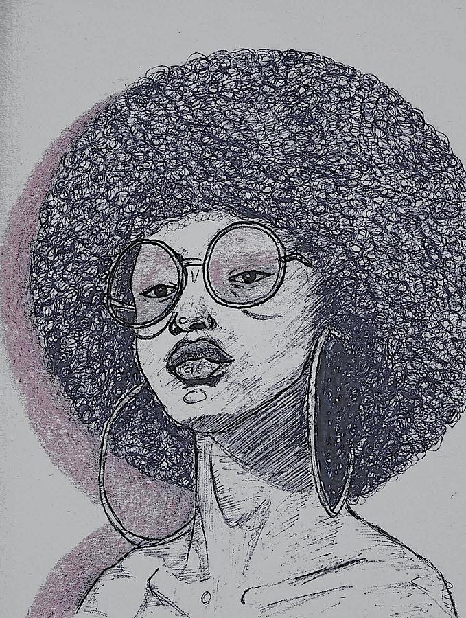 Afro Drawing by Peter Matthews  Saatchi Art