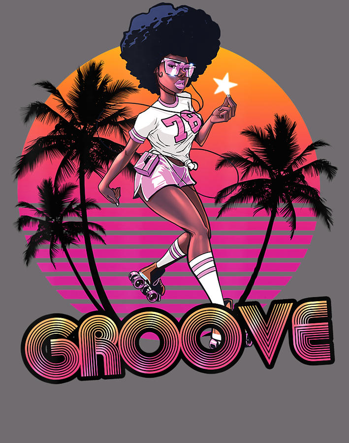 Afro Groove Roller Skate Retro 80s 70s Disco Funk Star Digital Art By Chuoc Tan Le Fine Art 0454