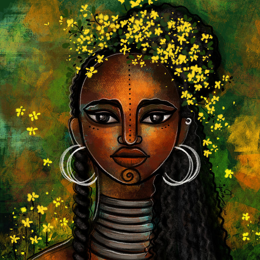 Afro lady Digital Art by Ipsita Priyadarshinee - Fine Art America