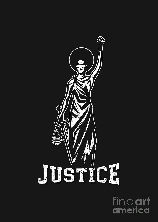 Afro Lady Justice Painting by My Banksy
