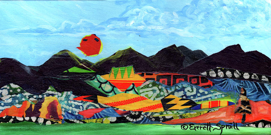 Afro - Landscape - #3 Mixed Media by Everett Spruill
