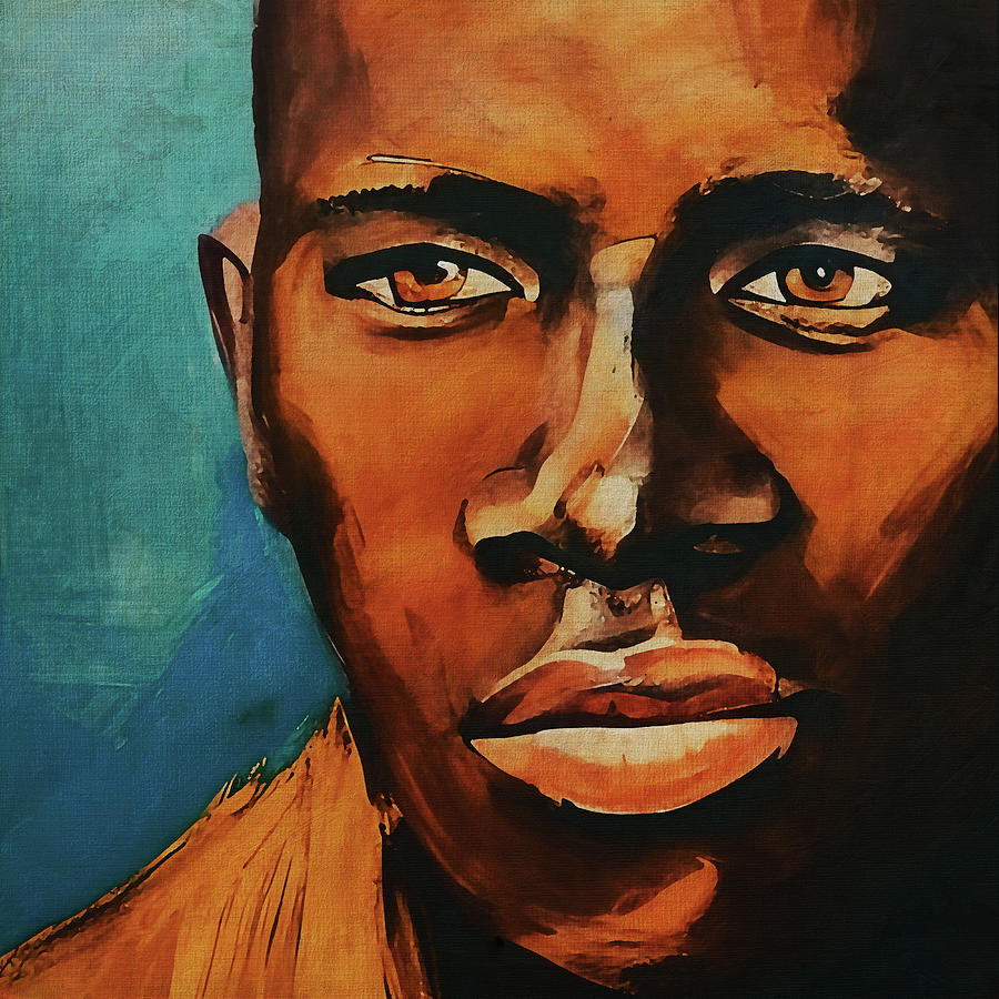 Afro man stylized portrait Digital Art by Jan Keteleer