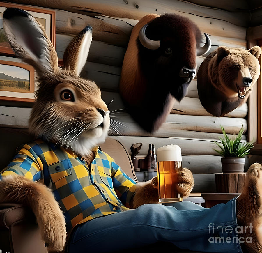 Relaxation Digital Art - After a hard days work by Silly Rabbit