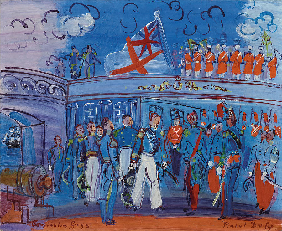 After Constantin Guys Painting by Raoul Dufy