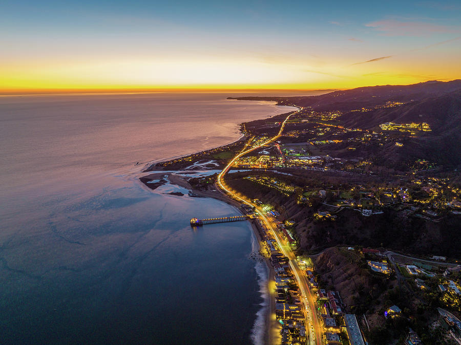After Glow Over The Malibu Pier Photograph