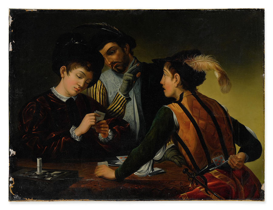 After Michelangelo Merisi Da Caravaggio The Cardsharps Painting by MotionAge Designs
