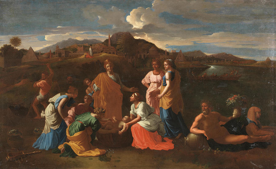 AFTER NICOLAS POUSSIN 18th Century The Finding of Moses Painting by ...