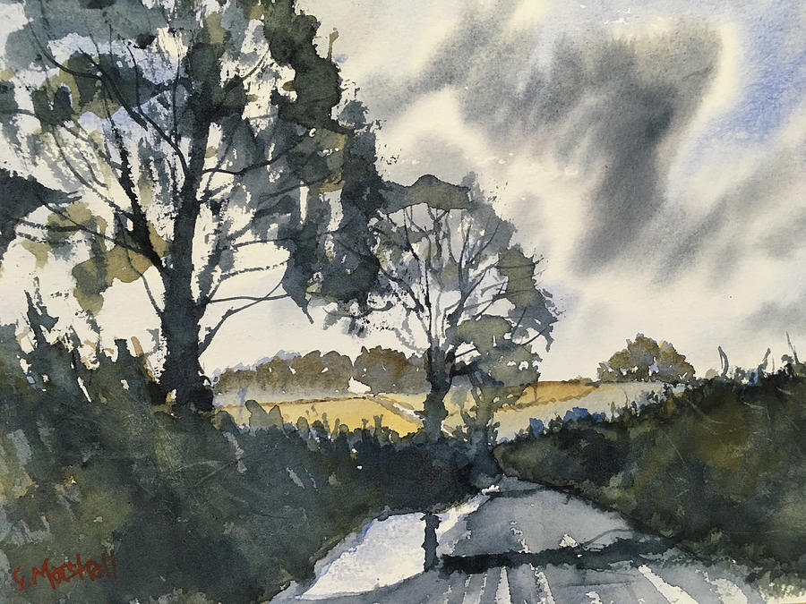 After rain on the road to Duggleby Painting by Glenn Marshall