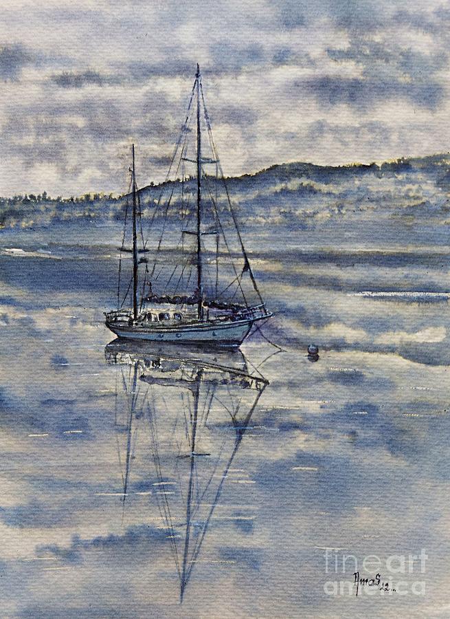 Boat Painting - After Rain Sailing by Amalia Suruceanu
