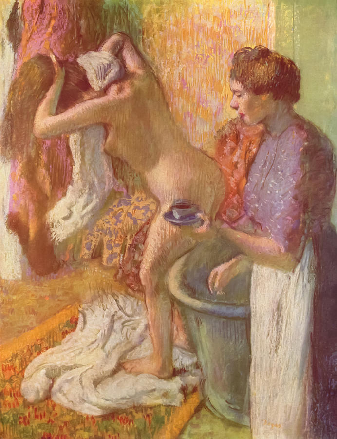 After The Bath By Edgar Degas Painting