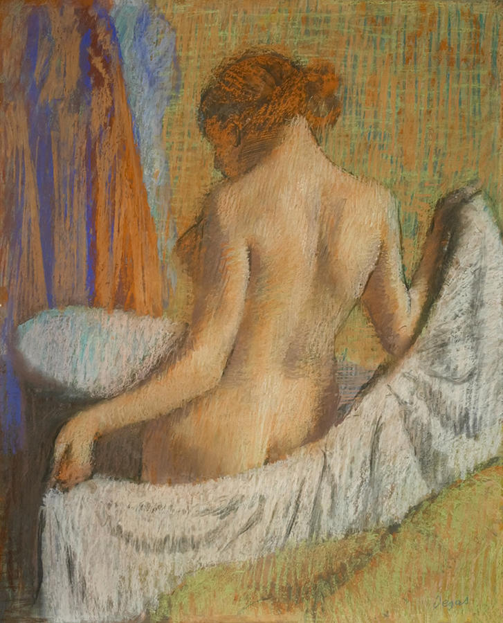 Edgar Degas Painting - After the Bath Woman with a Towel by Edgar Degas by Mango Art