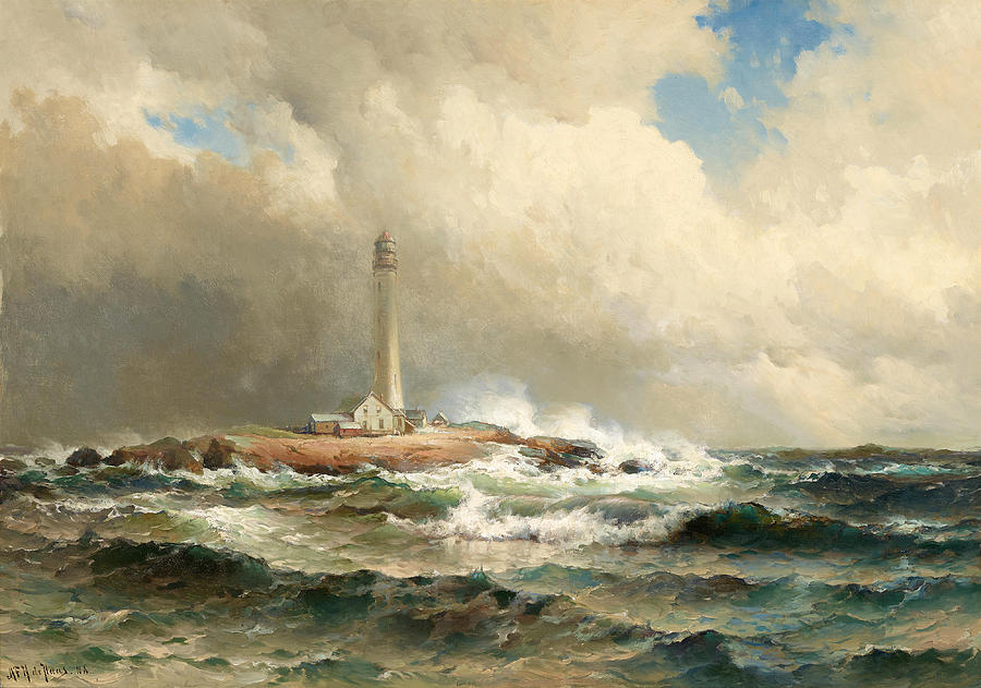 After the Gale, Boone Island Lighthouse, Maine Painting by Maurits Frederik Hendrik de Haas
