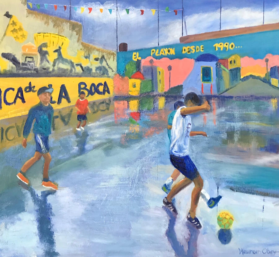 After the Rain, Buenos Aires Painting by Maureen Obey